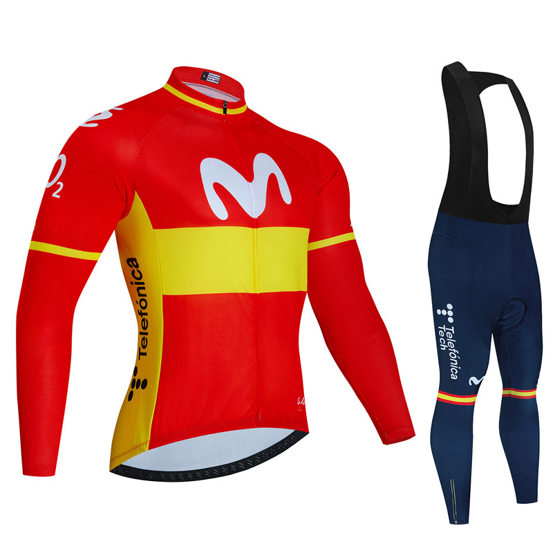 Cycling Gear Brands - Spanyol Movistar Set Jersey bersepeda lengan