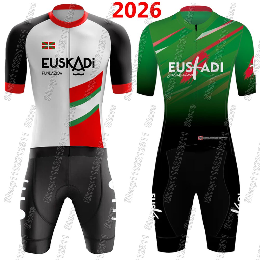 Cycling Bib Shorts - Jersey Bersepeda Tim Euskadi 2026 Set